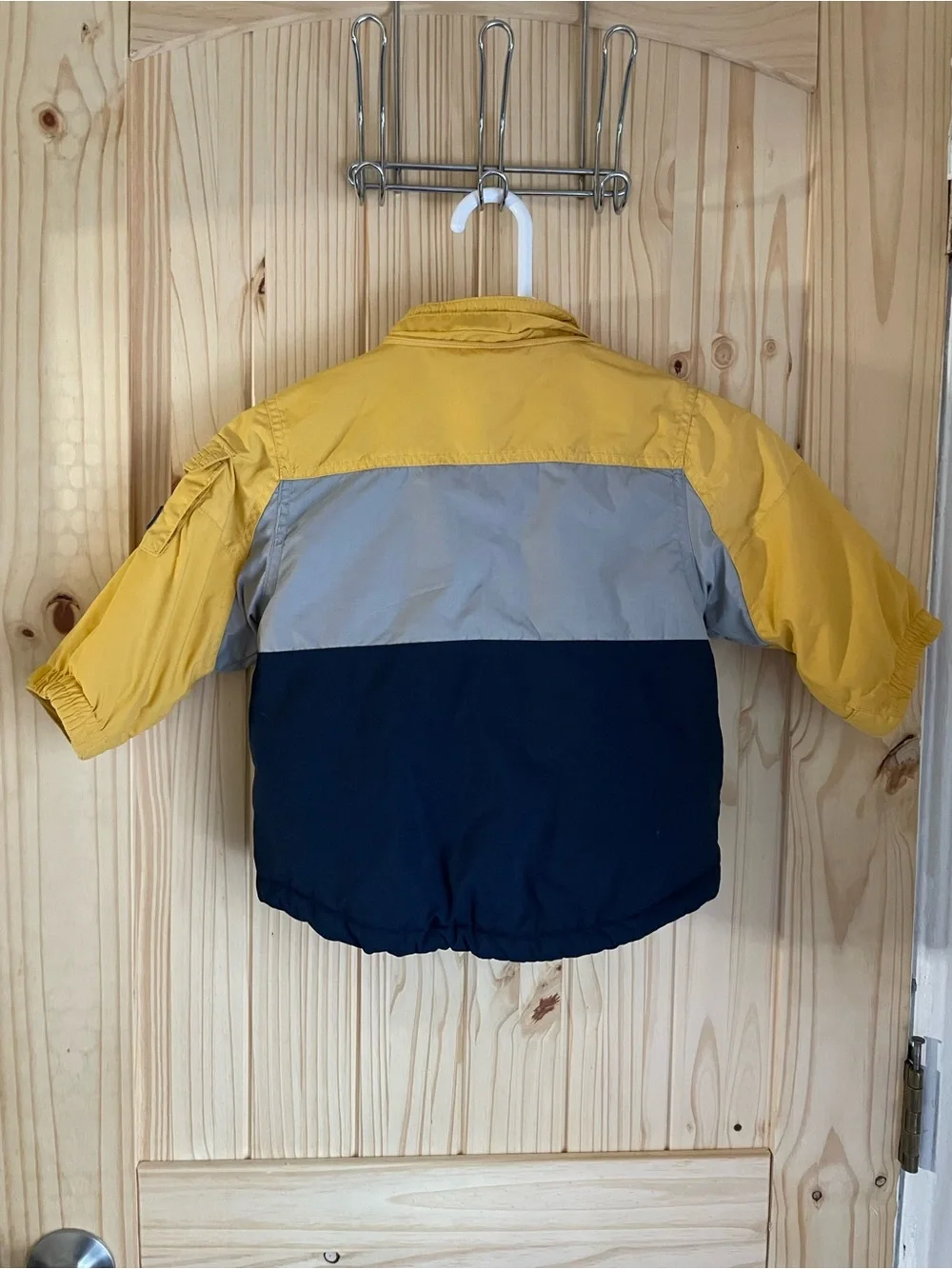 The Children's Place Yellow, Navy & Gray Colorblock Puffer Jacket